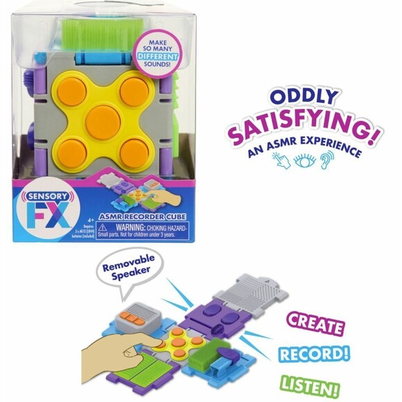 Sensory FX ASMR Recorder Cube Oddly Satisfying Sounds Toy Fidget - NEW/SEALED